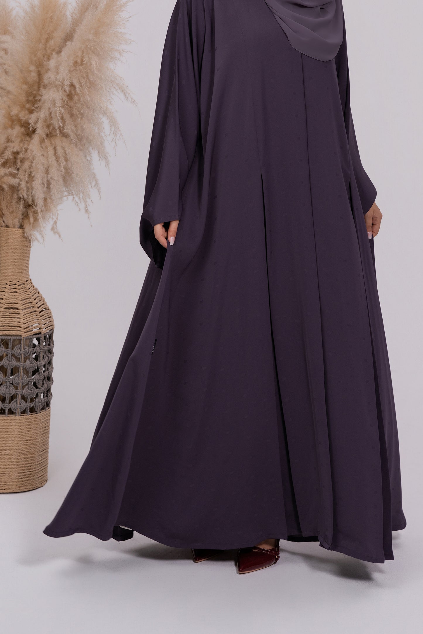 Formal Box Pattern Jacquard Abaya