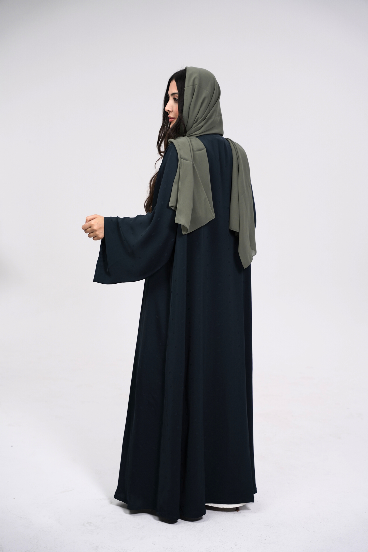 Formal Box Pattern Jacquard Abaya