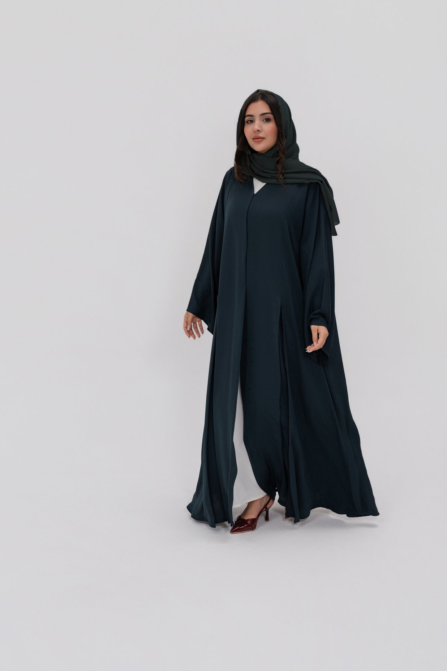 Formal Box Pattern Jacquard Abaya