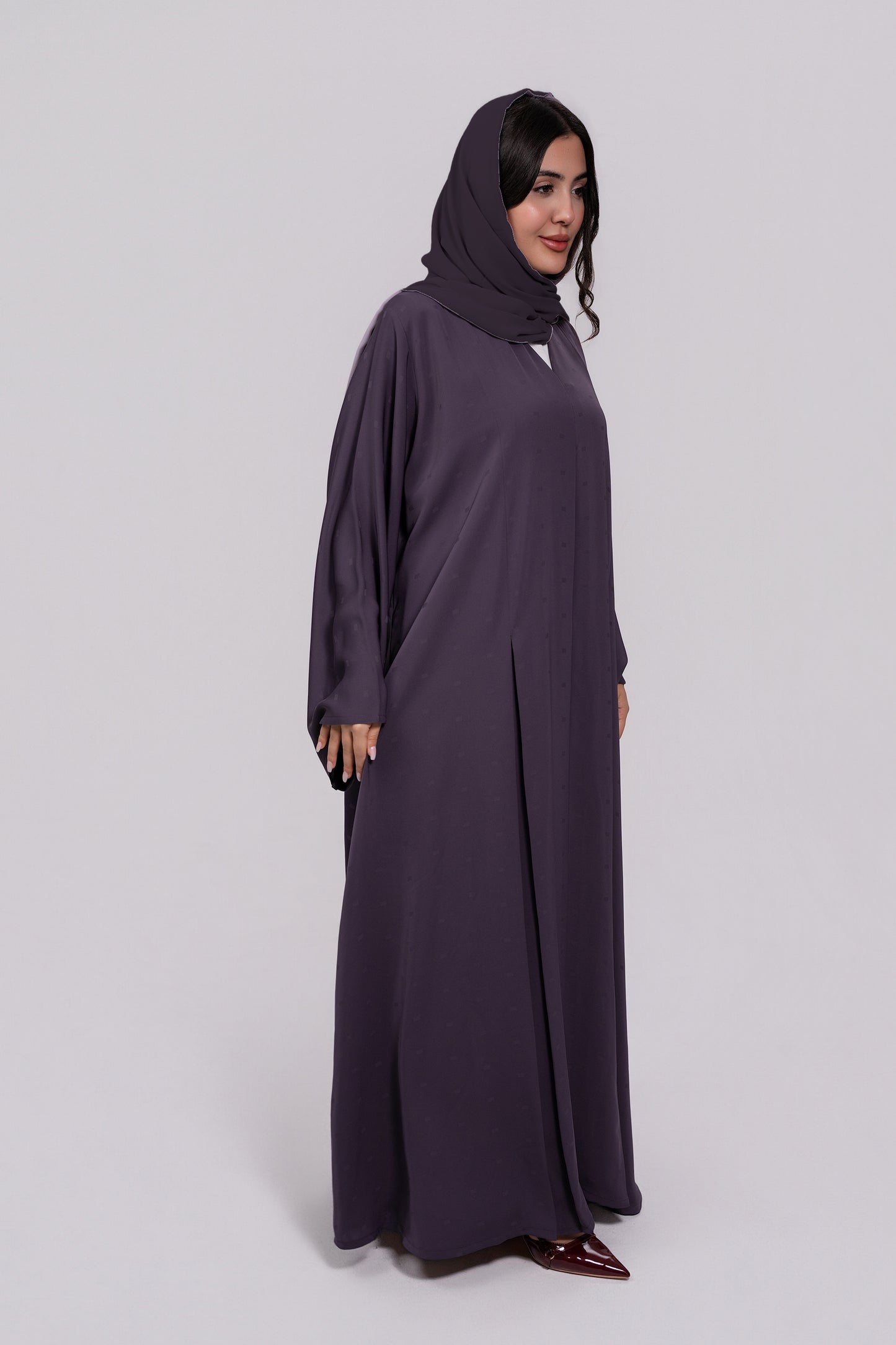 Formal Box Pattern Jacquard Abaya